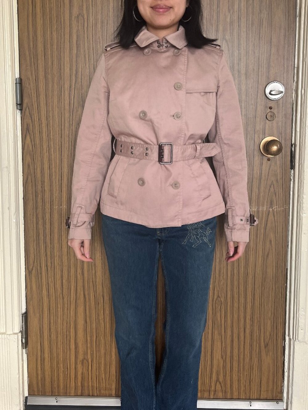 Fossil | Blair Short Trench Coat in Driftwood | Size XS
